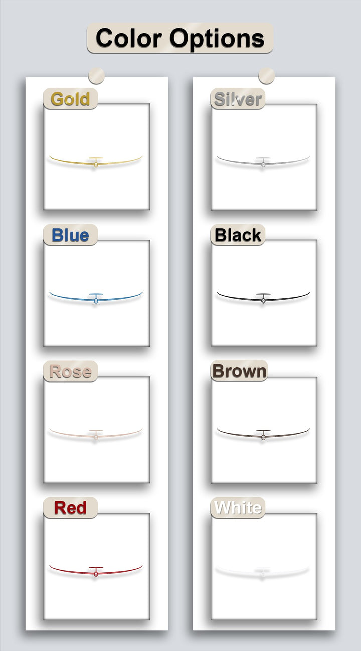 Smooth, polished textures shimmer across eight distinct minimalist glider metal wall decor options, showcasing various metallic hues.