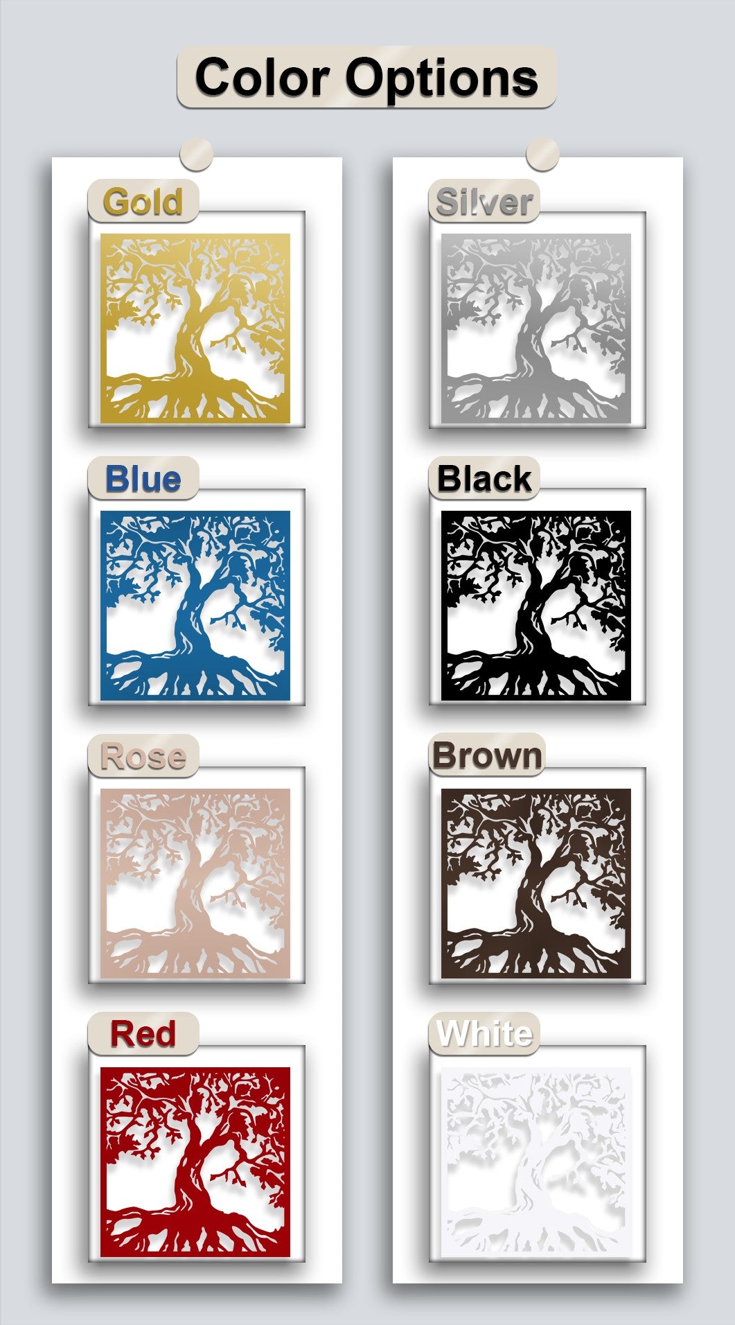 Majestic Tree Silhouette Metal Wall Art – Organic Nature Roots Decor