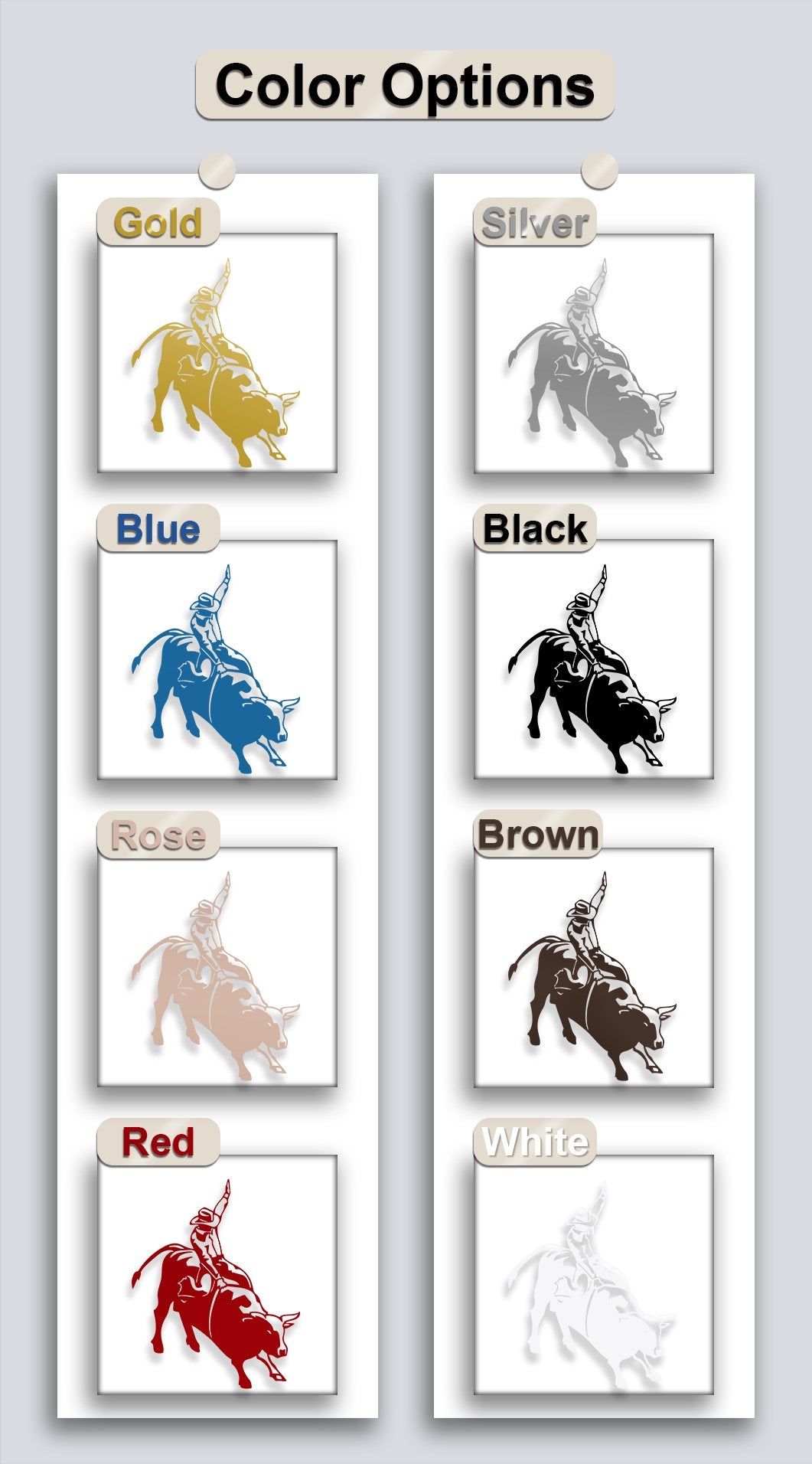 The background for each decorative metal art display shows a crisp white square, presented against a soft, subtle light gray panel.