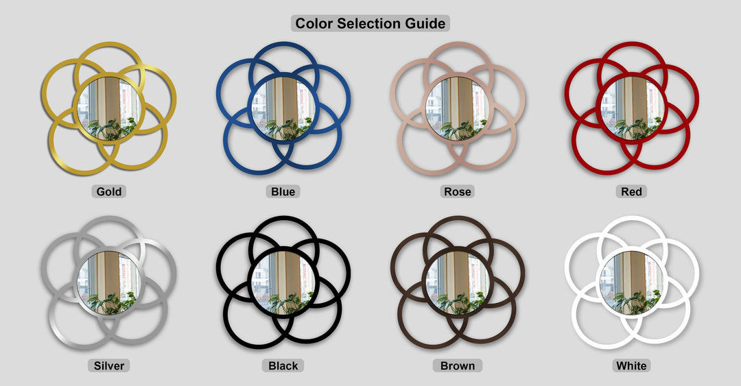 Chiave greca rotonda decorativa Specchio da Parete – Decorazione da parete con specchio classico moderno