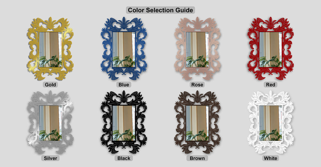 Ornate Baroque Frame Metal Wall Mirror – Classic Luxury Statement Design