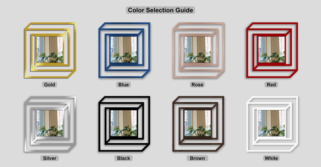 Angled Depth – Modern Layered Geometric Metal Wall Mirror