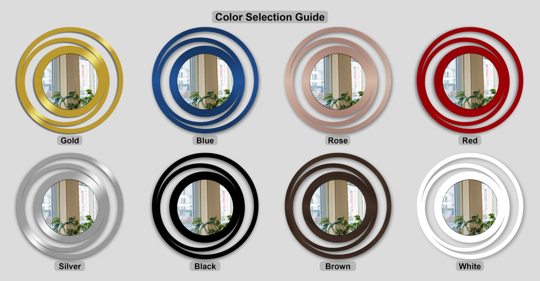Chiave greca rotonda decorativa Specchio da Parete – Decorazione da parete con specchio classico moderno
