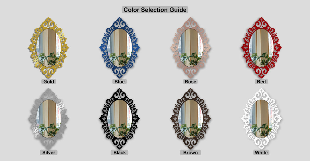 Regal Scroll Oval Decorative Wall Mirror – Elegant Ornamental Mirror Wall Decor