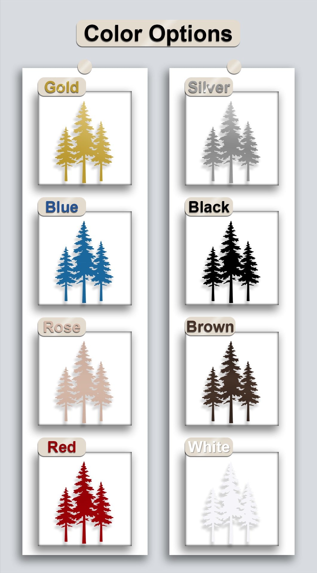 Pine Forest Silhouette Metal Wall Art