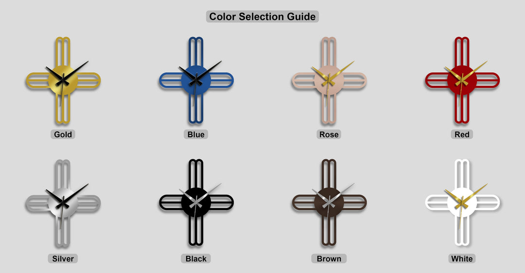 Modern Cross Line Minimalist Metal Wall Clock