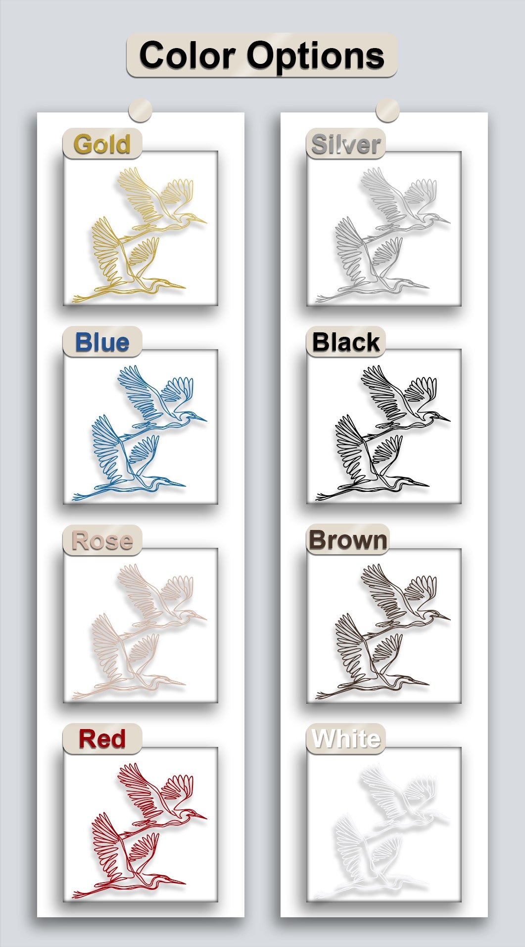 Graceful Flying Herons – Minimalist Metal Wall Art