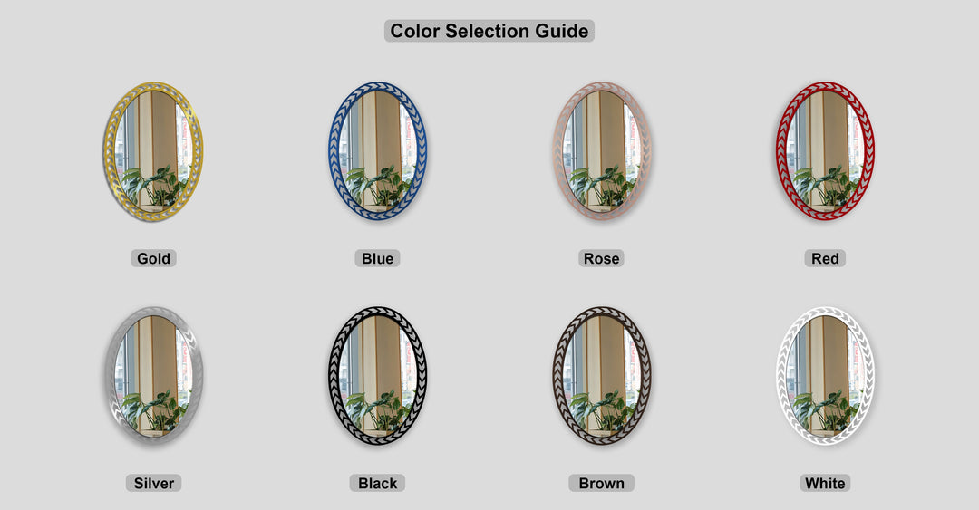 Geometric Chevron Edge Oval Floor Mirror