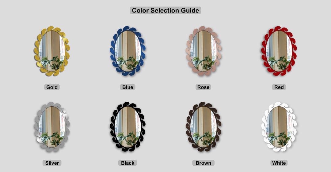 Wave Edge Oval Decorative Wall Mirror – Modern Curved Mirror Wall Decor