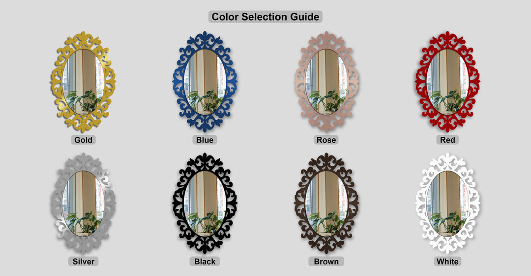 Regal Scroll Oval Decorative Wall Mirror – Classic Baroque Elegance