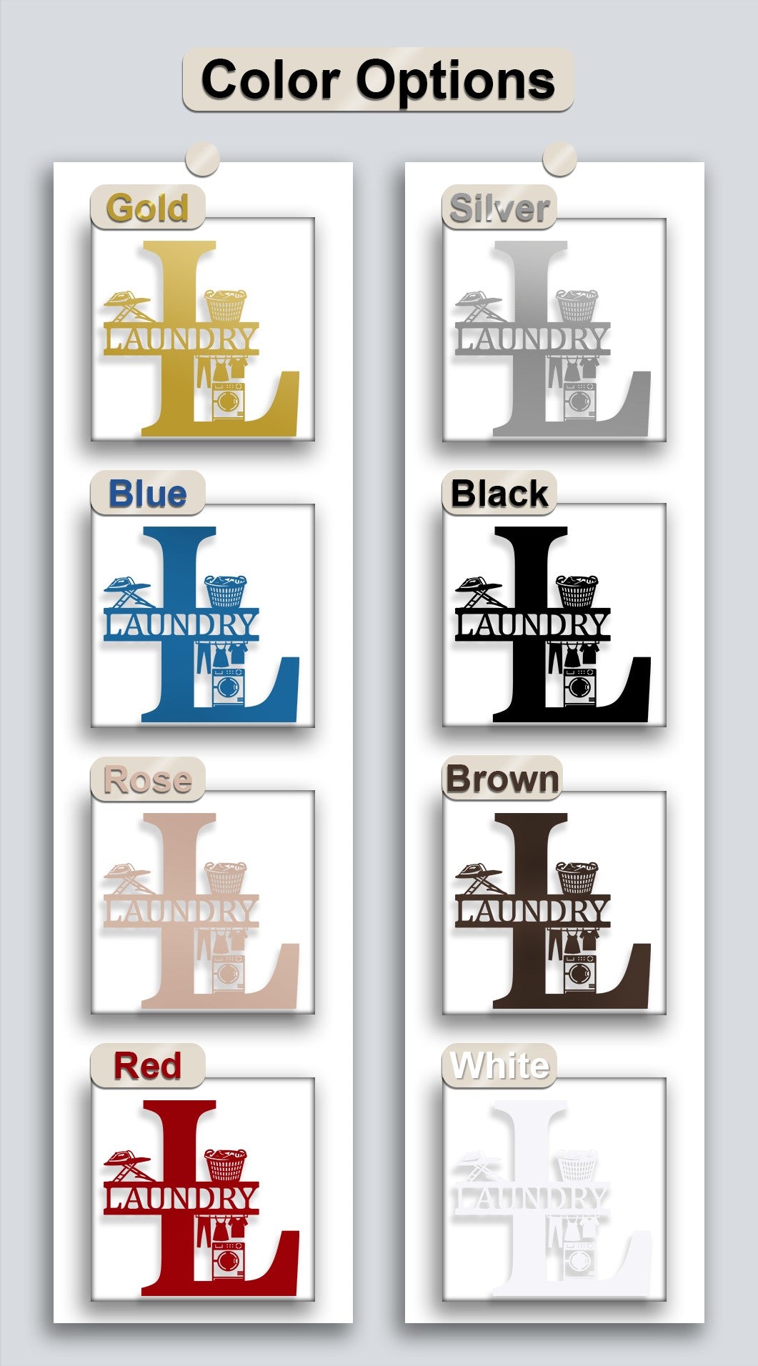 Personalized Laundry Room Monogram – Custom Initial Metal Wall Art