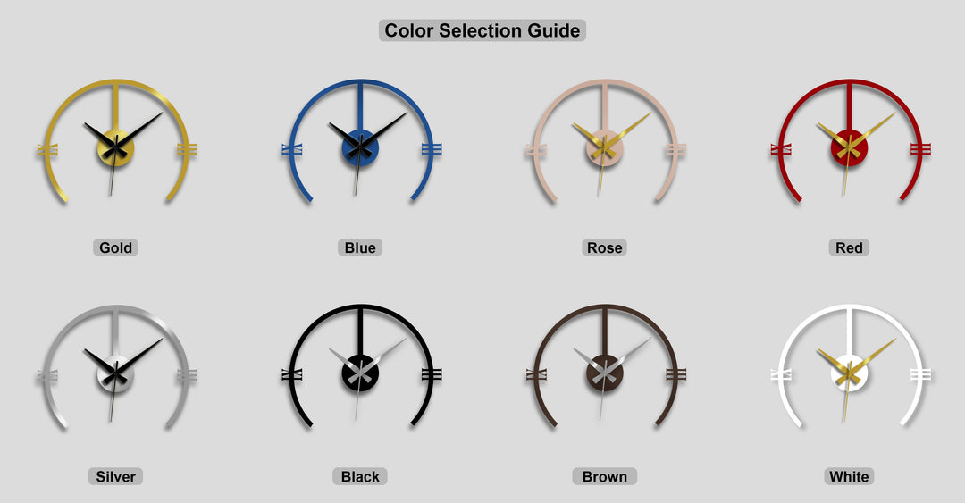 Modern Arch Metal Wall Clock – Minimalist Contemporary Wall Decor