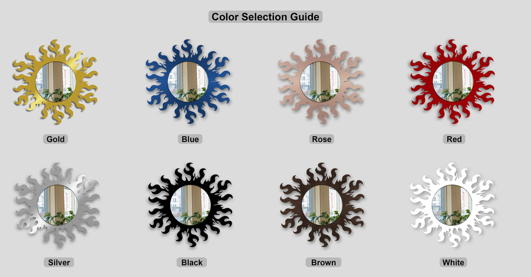 Solar Wave Round Decorative Wall Mirror – Modern Asymmetrical Mirror Wall Decor