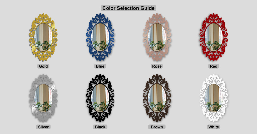 Baroque Scroll Oval Decorative Wall Mirror – Classic Accent Design