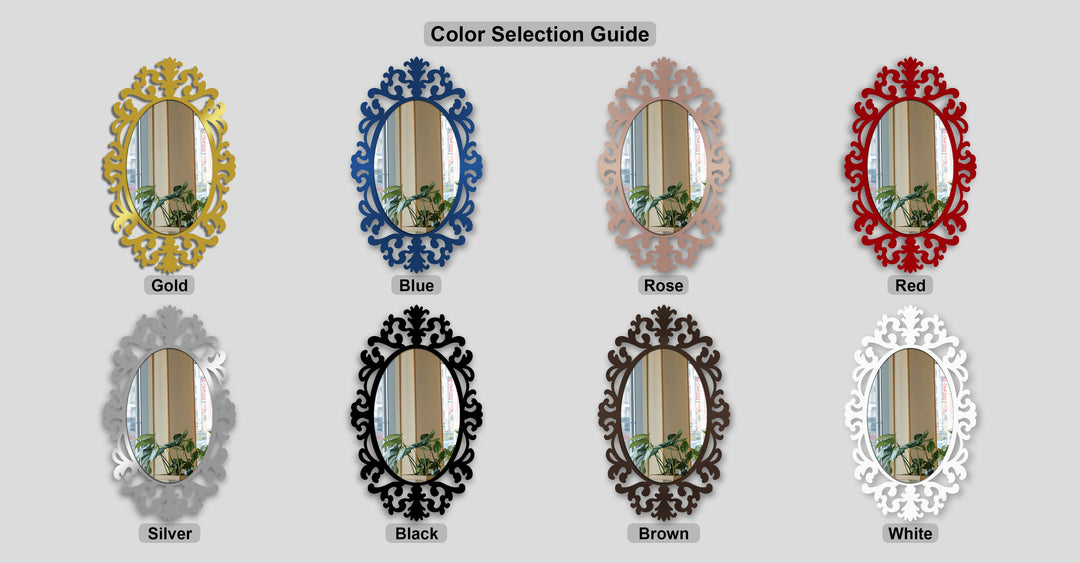 Baroque Ornamental Oval Decorative Wall Mirror – Classic Accent Design
