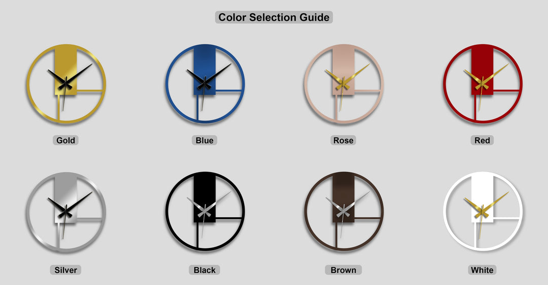 Minimal Geometric Panel Metal Wall Clock