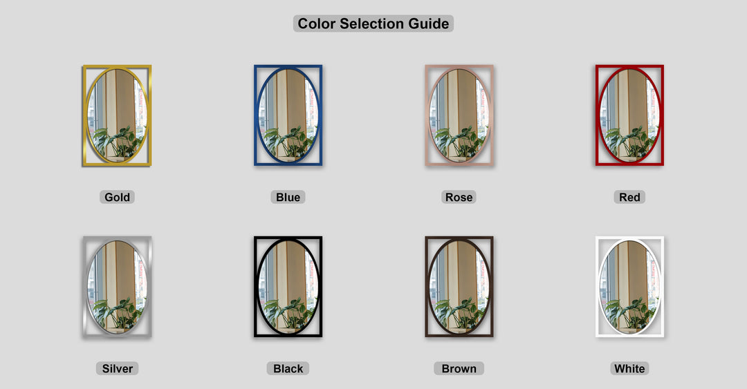 Modern Oval Framed Wall Mirror – Minimalist Rectangle Accent