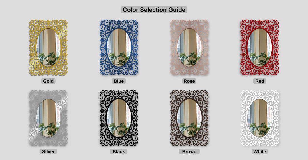 Regal Scrollwork Oval Wall Mirror – Baroque Frame Accent