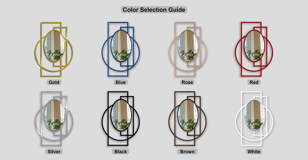 Intersected Rings + Frame Oval Wall Mirror – Modern Geometry Statement