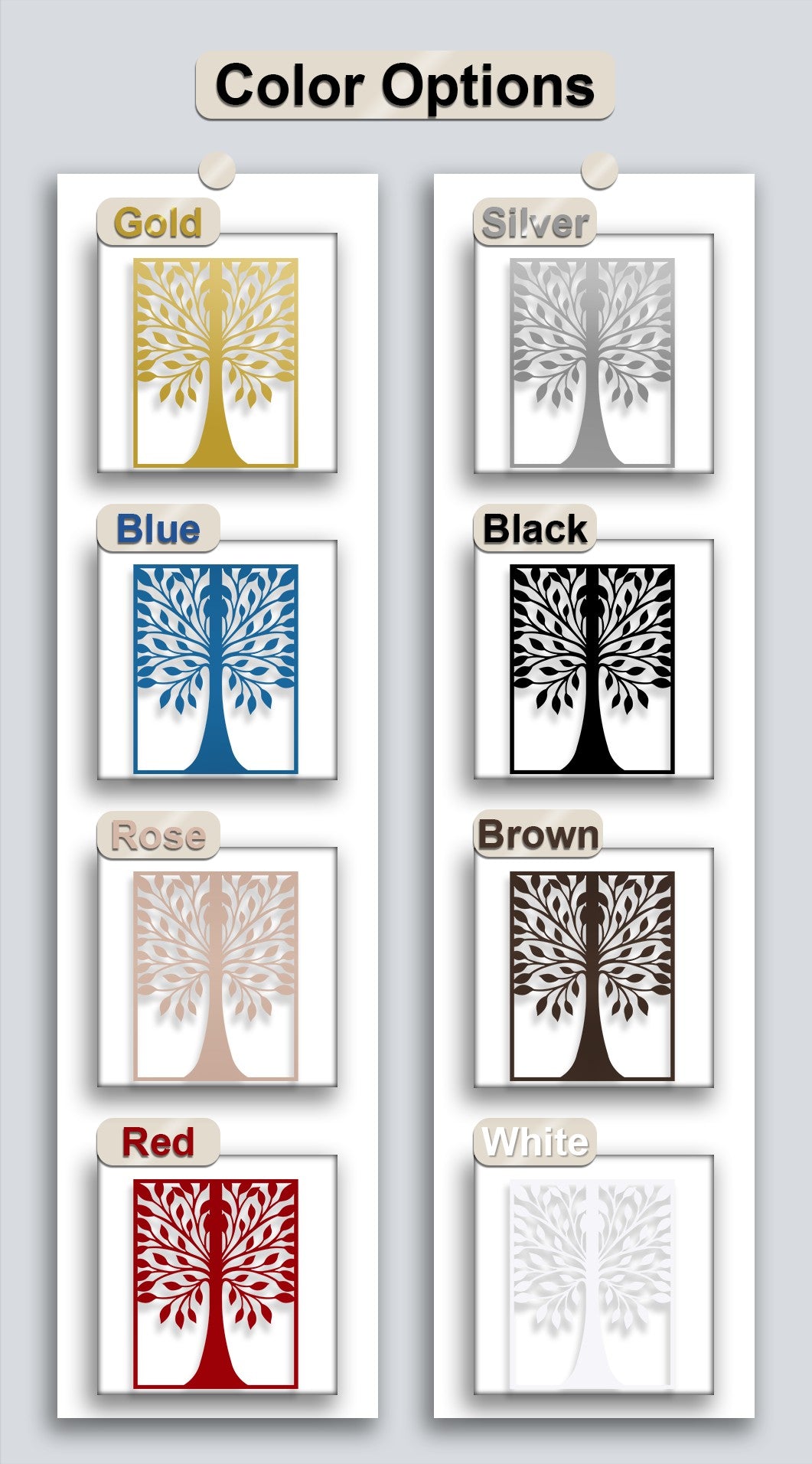 Symmetrical Leaf Tree Silhouette Metal Wall Art – Nature Inspired Minimalist Decor