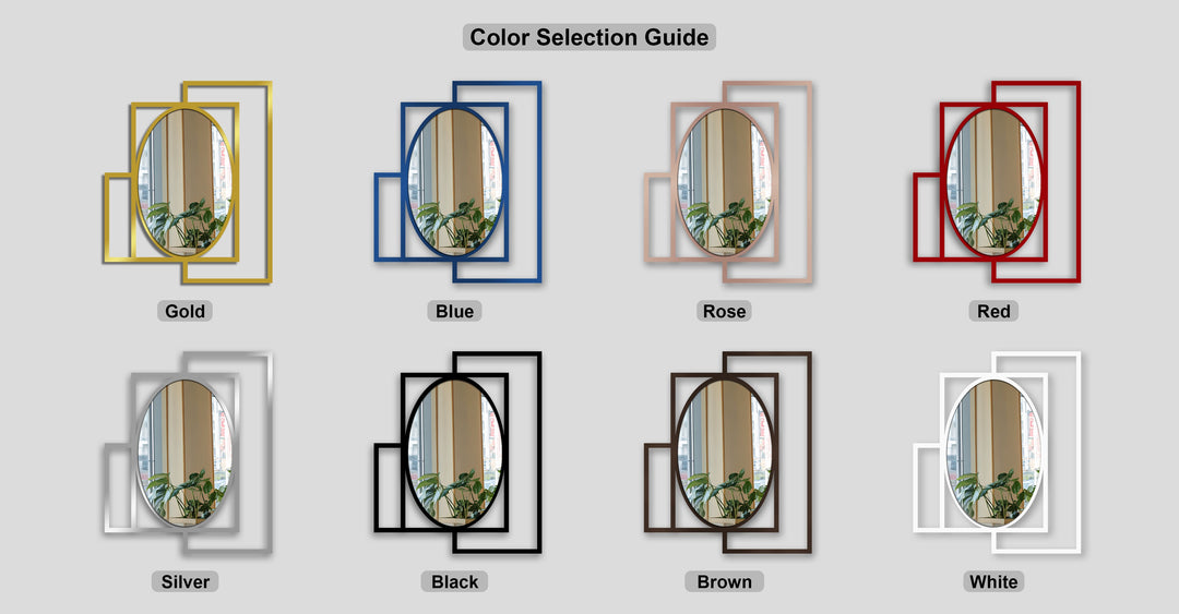 Framed Overlap Oval Wall Mirror – Bold Modern Geometry