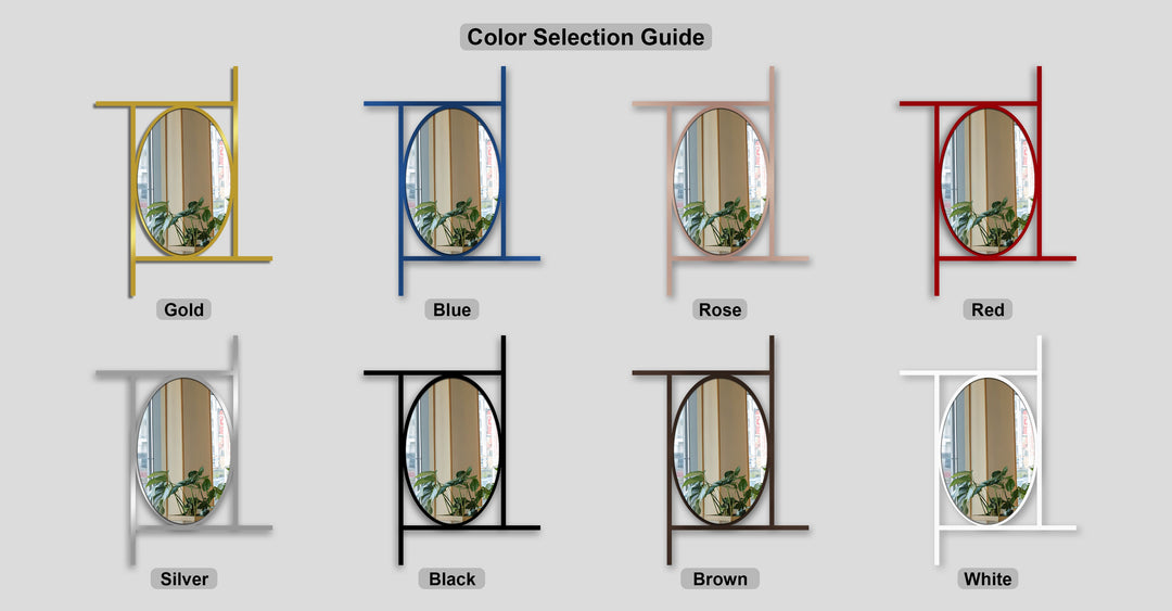Offset Frame Oval Wall Mirror – Modern Minimalist Geometry