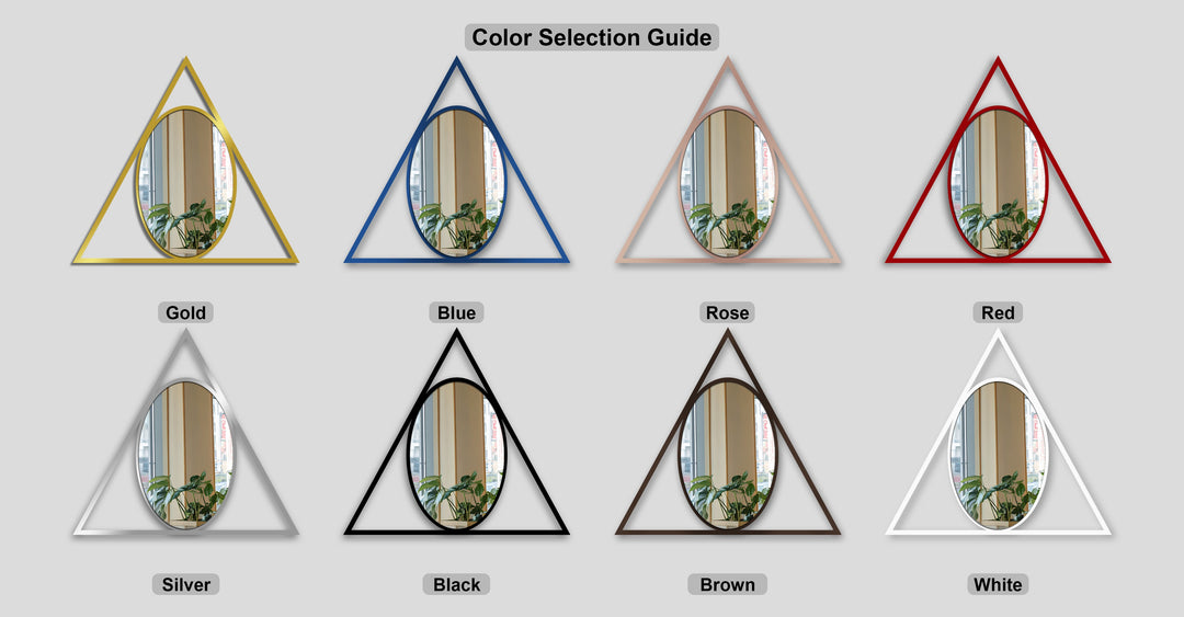 Triangle Frame Oval Wall Mirror – Modern Geometric Accent