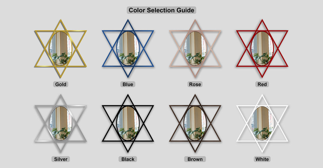 Star Shape Geometric Oval Wall Mirror