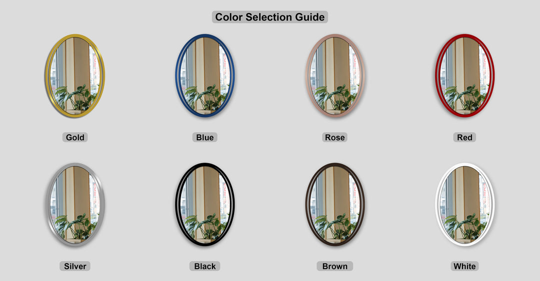 Minimalist Oval Wall Mirror with Clean Edge Frame