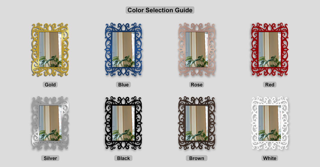 Chiave greca rotonda decorativa Specchio da Parete – Decorazione da parete con specchio classico moderno