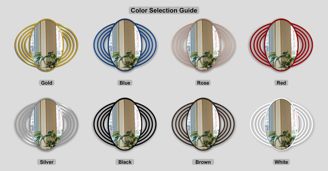 Cosmic Waves Oval Wall Mirror – Modern Layered Metal Mirror