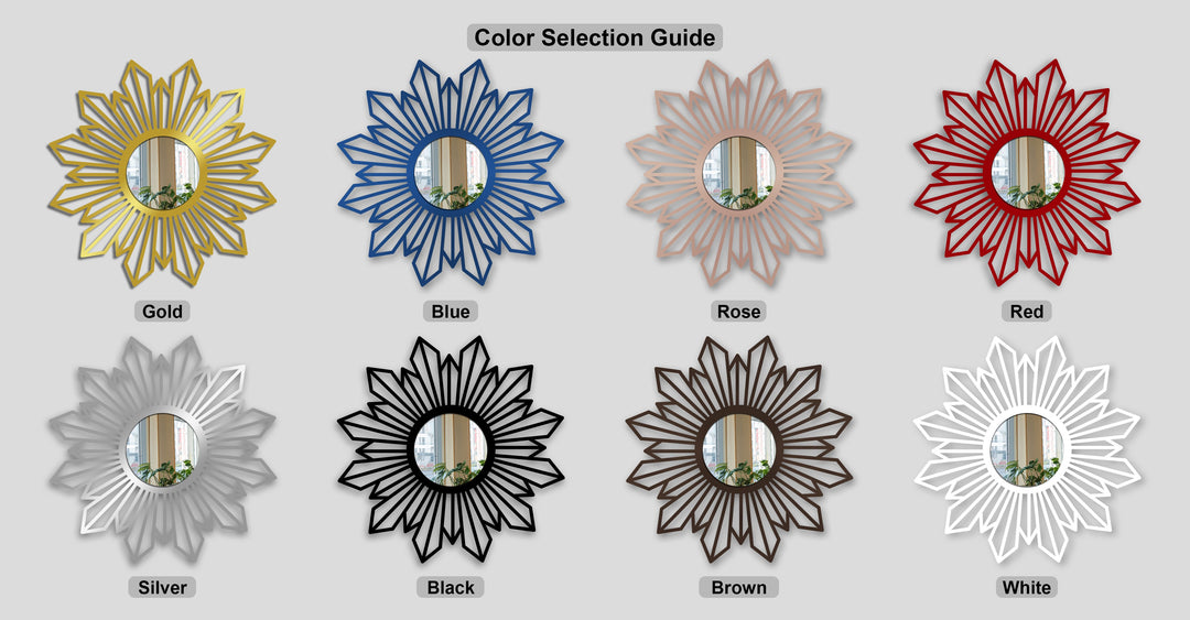 Sunburst Geometric Metal Wall Mirror – Modern Radiant Design