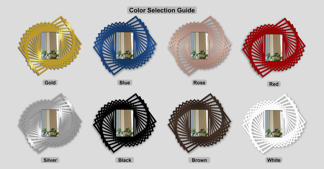 Spiral Fan Metal Floor Mirror – Geometric Rotating Frame Design