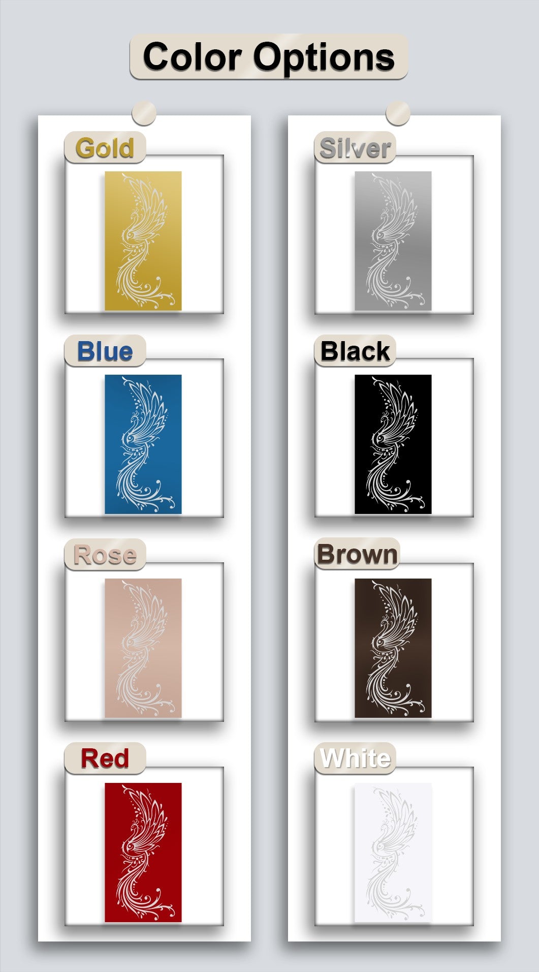 Elegant Phoenix Flow – Ornamental Bird Metal Wall Art