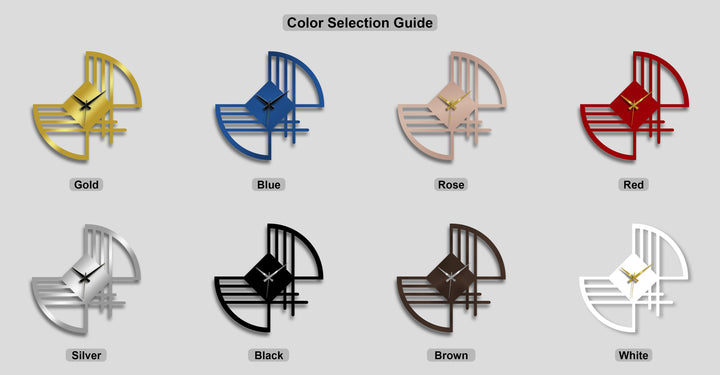 The visual rhythm generated by the repeated geometric forms of these abstract metal wall clock decoration wall art options offers a cohesive and dynamic display.
