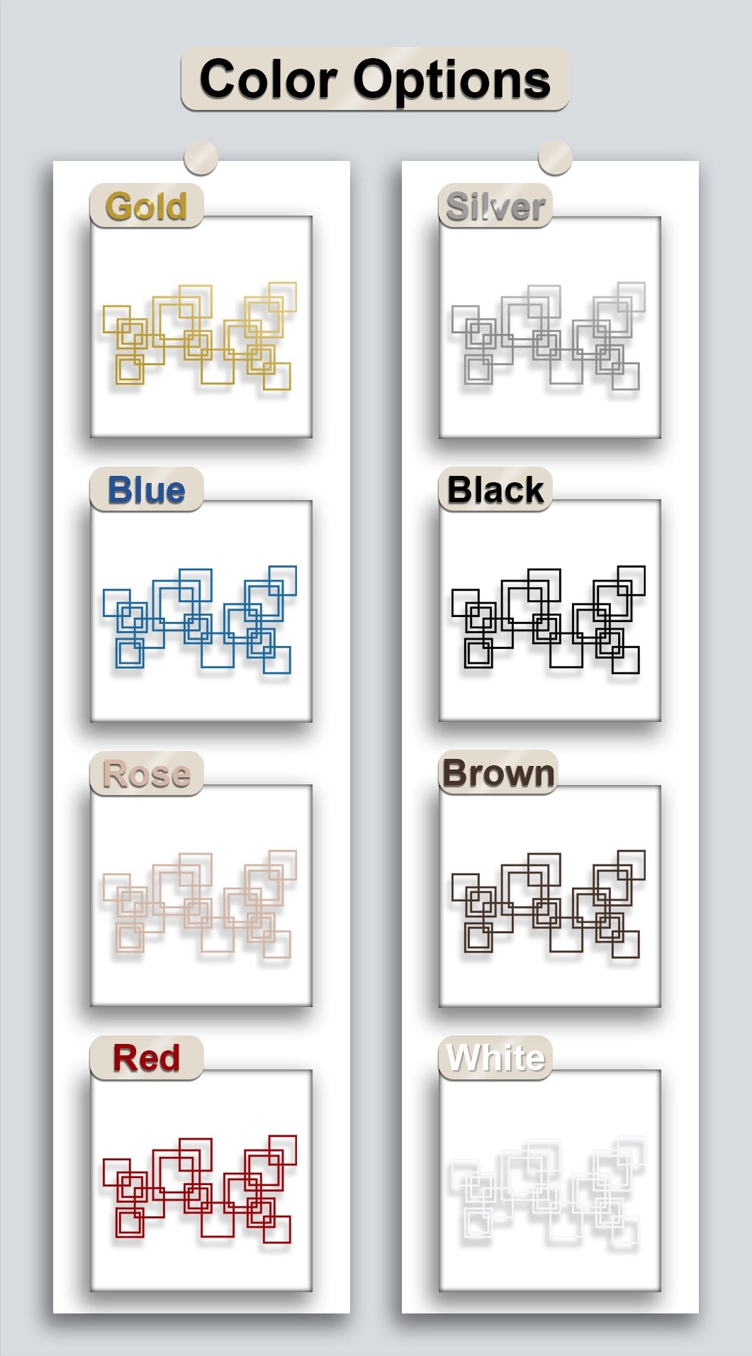 Interlocking Squares Metal Wall Art – Modern Geometric Design