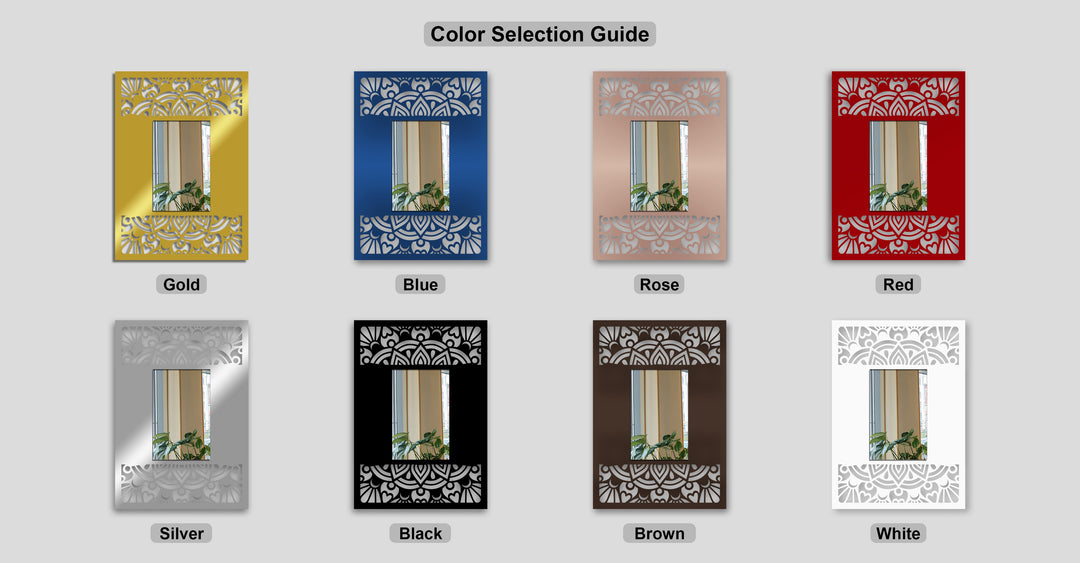 Mandala Shadow Frame Metal Floor Mirror – Ornamental Geometric Design