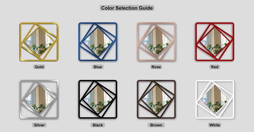 Rotated Square Layers – Geometric Metal Wall Mirror