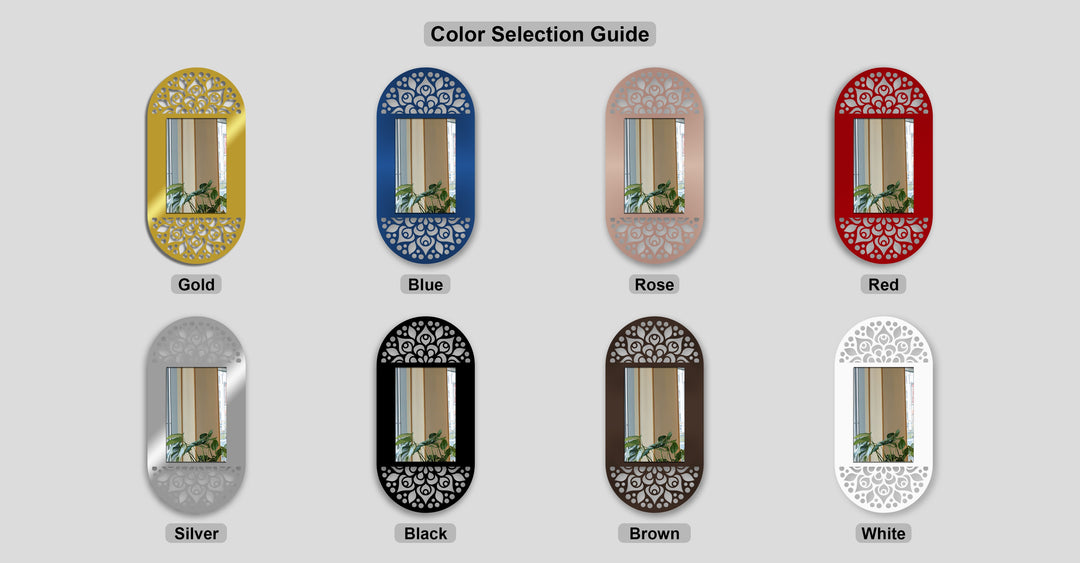 Chiave greca rotonda decorativa Specchio da Parete – Decorazione da parete con specchio classico moderno