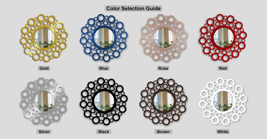 Bubble Circle Frame Metal Wall Mirror – Modern Artistic Design
