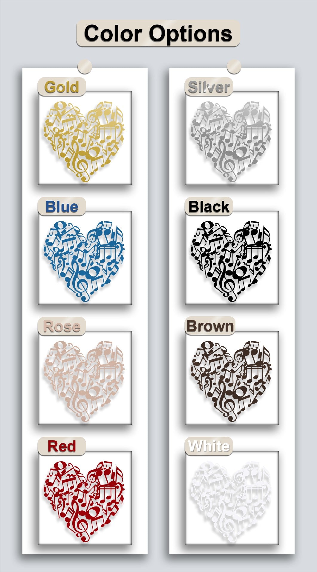 Heart-Shaped Music Notes Metal Wall Art – Artistic Melody Design Decor