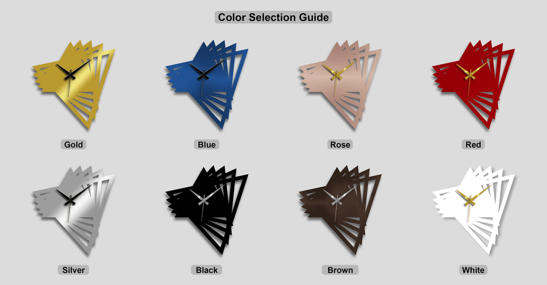 Abstract Origami Geometric Modern Metal Wall Clock