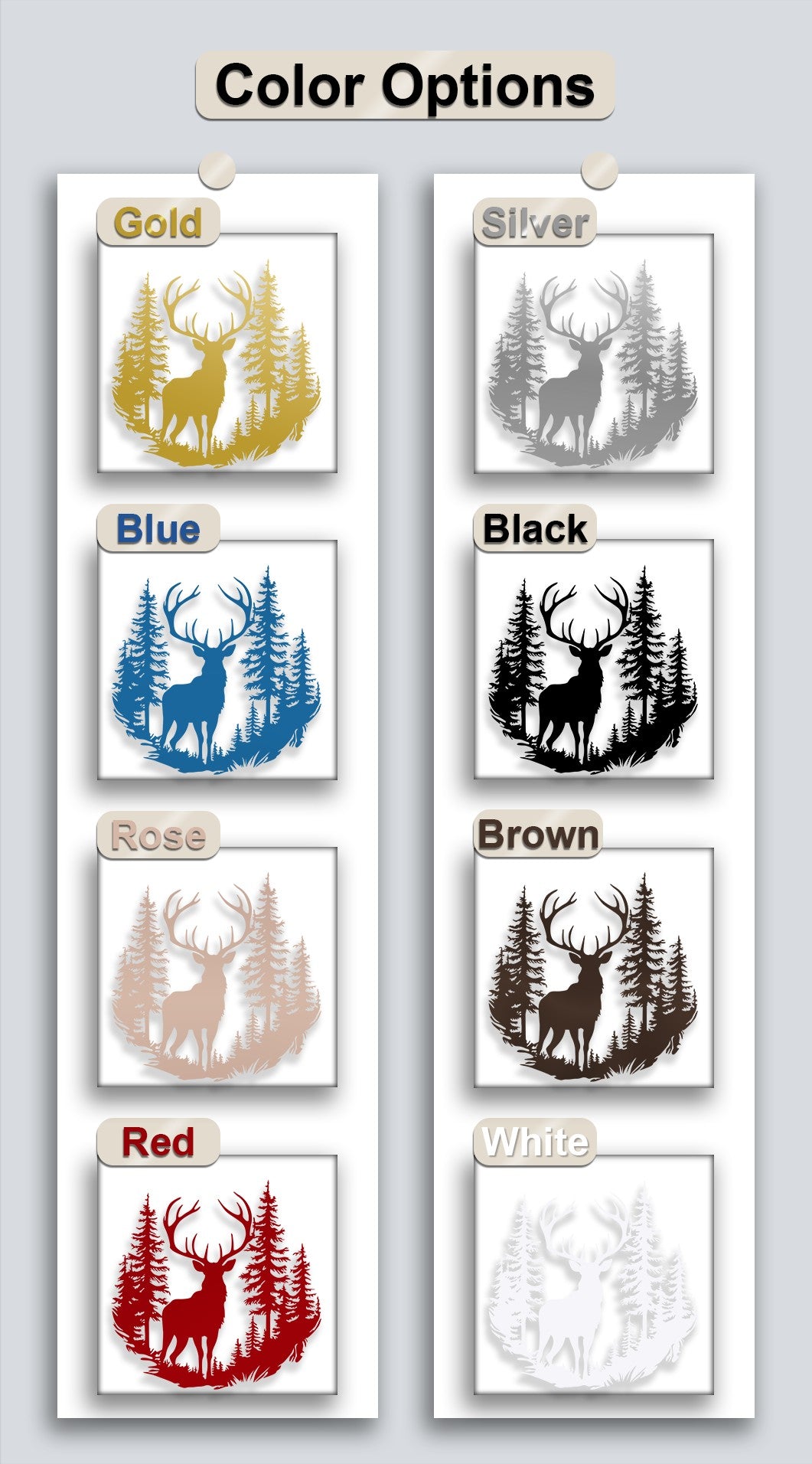 Majestic Deer Forest Metal Wall Art – Wildlife Nature Decor