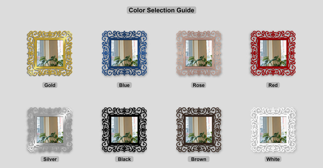 Llave griega redonda decorativa Espejo De Pared – Decoración de pared con espejo clásico moderno