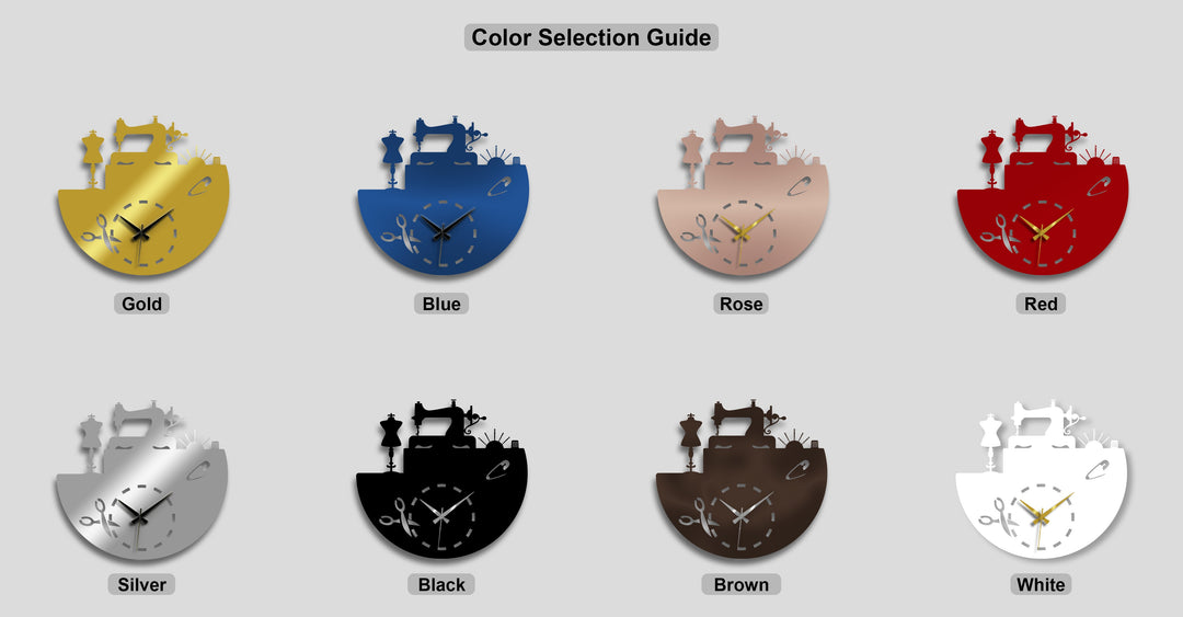 Showcasing various surface textures, the unique metal wall art clocks feature brushed metallic gold, silver, and rose alongside matte finishes.