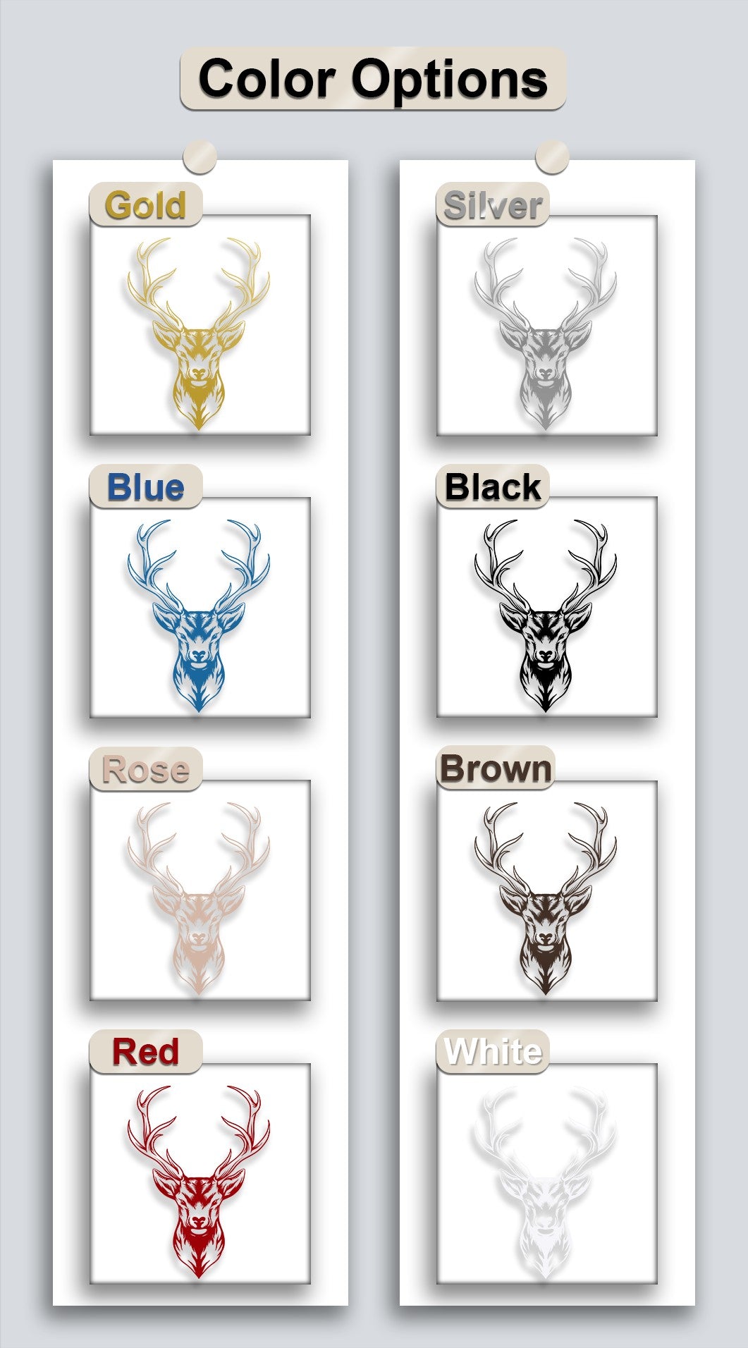 Majestic Deer Head Metal Wall Art – Modern Wildlife Antler Design