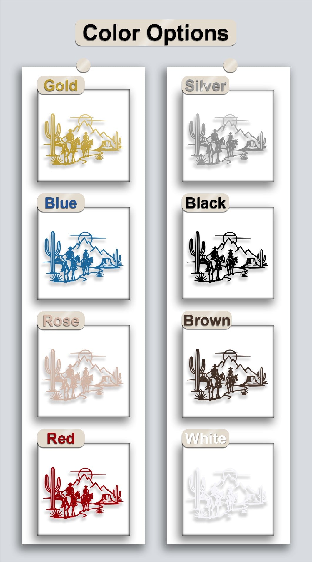 Desert Cowboys Silhouette – Western Metal Wall Art