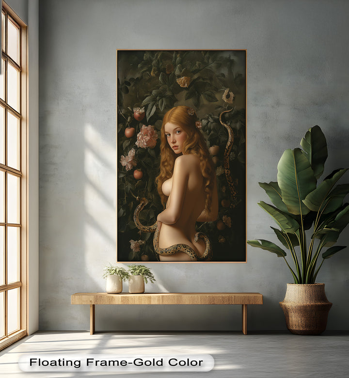 Eve in the Garden – Symbolic Temptation Mythology Oil Painting