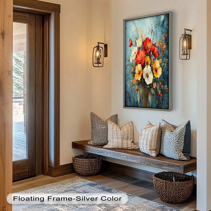 Vibrant Harmony – Multicolored Bloom Bouquet Flower Oil Painting