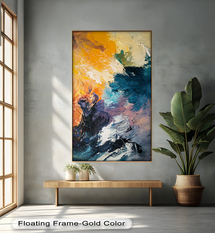 Oceanic Ember – Ölgemälde mit kräftiger abstrakter Textur